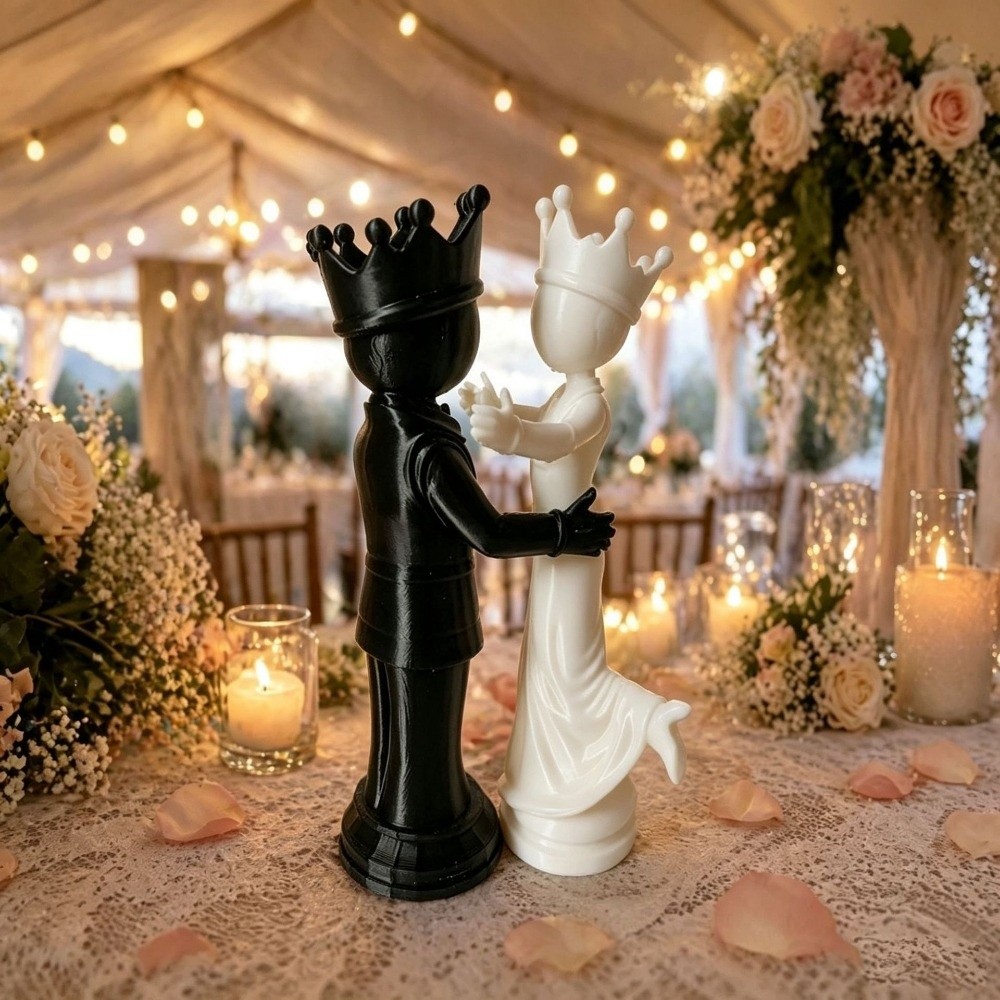 3D Printing Chess - 2 Piezas de Estatuas de Pareja