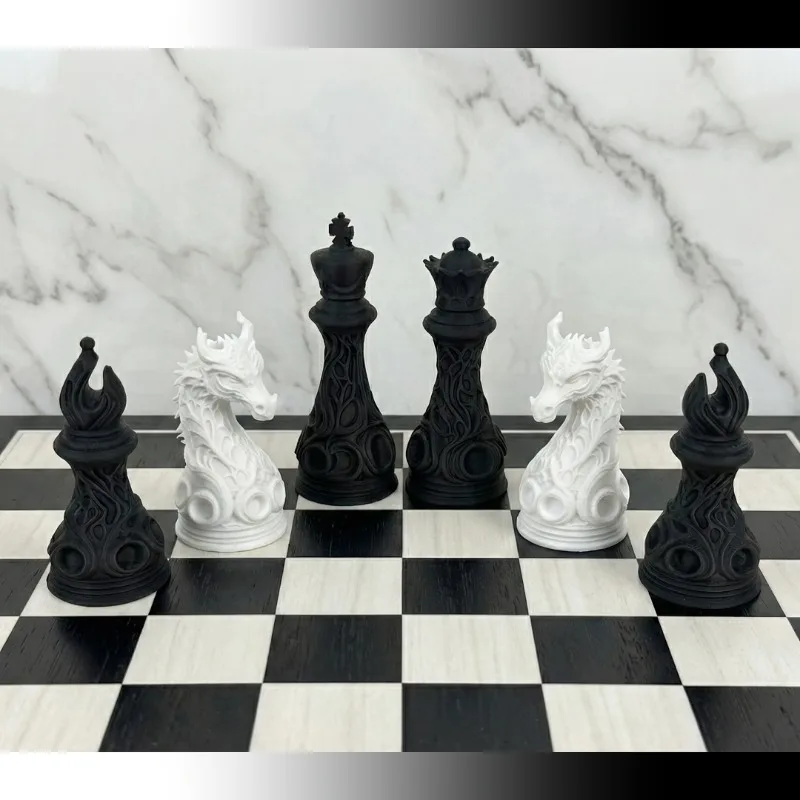 Juego de ajedrez gótico de plá - 3D Printing Chess reseña y precio
